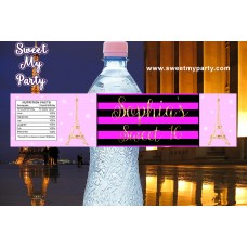 Eiffel Tower birthday party pink water bottle labels, A night in Paris birthday pink water bottle labels,(17swee) Eiffel Tower birthday party pink water bottle labels, A night in Paris birthday pink water bottle labels,(17swee)